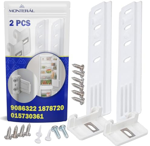 2 Pieces Mounting Set of Integrated Fridge Door Sliders for Attaching Door to Front Panel Has the Original Code 9086322 1878720 for Miele for Liebherr 015730361 for Smeg - MONTERAL