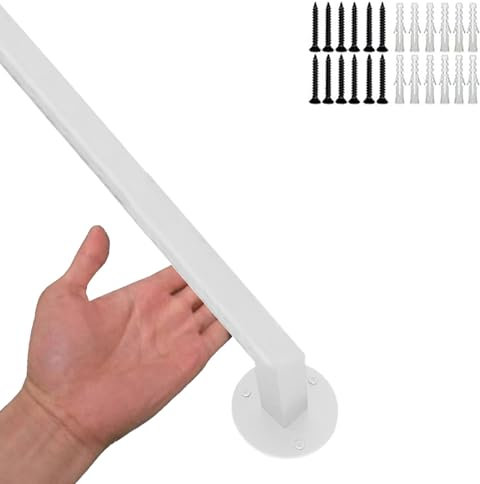 Treppen-Handlauf-Set für Außentreppen und Innentreppen, Wandmontage, Geländer mit sicherem, rutschfestem Metallgeländer, 80 cm bis 4,2 m Länge, ideal für ältere Menschen und Kinder