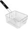 Cesta de freidora profunda de acero inoxidable | Cesta de freble de malla fina Cesta de freidora de acero inoxidable con mango anti-escaldos Canasta de frito rectangular de gran capacidad colgable pa