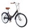 VHVYWY 26 Zoll Damen Cityrad, Faltrad für Erwachsene, 7 Gang Schaltung Klappfahrrad mit Variabler Geschwindigkeit Stadtrad mit Rücklicht und Autokorb Black