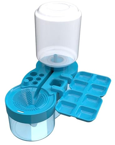 BIISDOST Paint Brush Cleaner With Brush Rinser Holder And Recycles Waste Water Oil Brush Rinser Paintbrush Scrubber For Watercolor Acrylic And Water Based Paints Soap Toilet Bowl (Blue, One Size)