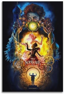VBHEJRNE Filmposter, Motiv: Der Nussknacker und die vier Reiche, dekoratives Gemälde, Leinwand, Wandposter und Kunstdruck, moderne Familienschlafzimmer-Dekoration, Poster, 50 x 75 cm