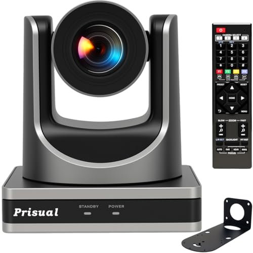 Prisual HDMI PTZ Camera 20x Optical Zoom Full HD 60P with Network USB3.0 PTZ Camera for Church Services Worship Education PoE Support