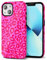 Svanove Cheetah Print Phone Case for iPhone 13 Mini/ 12 Mini Case Girly, Cute Leopard Case for Women, Luxury Trendy Retro Cool Animal Print Design, Aesthetic Pattern Hard Shell Plastic Cover, Hot Pink