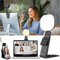 Desk Ring Light with Stand, Laptop Selfie Ring Light with Stand, Rechargable 2000mAh, Laptop Light for Video Calls, Computer Light for Zoom, 5 Modes 5 Brightness Level for Webcam Light，black