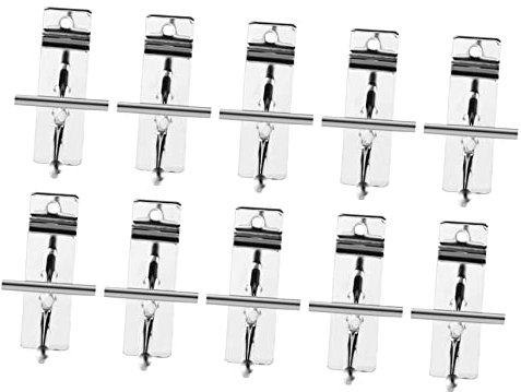 Amosfun 10 Ganchos De Hierro Para Paneles De Listones De 6mm De Grosor y 10cm De Largo, Para Garaje, Almacén y Organización, Resistentes y Duraderos, Adecuados Para Tablas Perforadas y Almacenaje