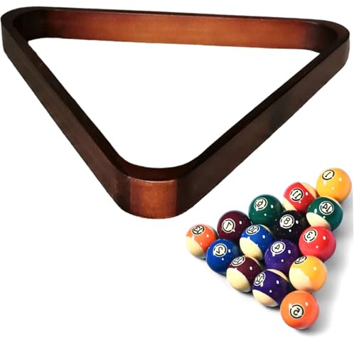 Pool Triangle, 9-Ball Natrual Wooden Pool Rack Triangle, Billiards Accessories for Standard 2-1/4 Inch Balls, Claret