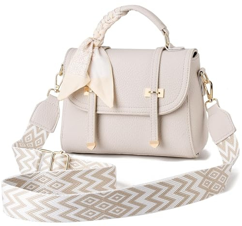 I IHAYNER Umhängetasche Damen Weiche Leder Schultertasche Kleine Handtasche mit Henkel und Schulterriemen für Reisen