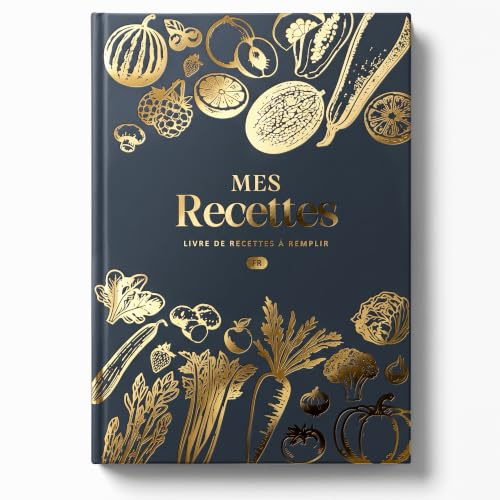 BIROYAL Carnet de Recettes à Remplir A5, Papier Épais 120g, Légumes bleu | Avec Table des Matières & Tableau de Conversion, 100 Recettes Vierge, 2 Pages par Recette, Pour Passionnés de Cuisine