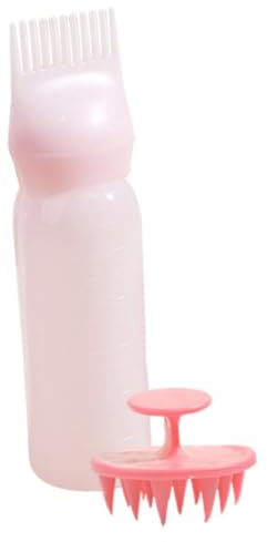 Cabilock Haarfärbe Applikatorflasche mit Ansatzkamm Pe Kunststoff Rosa für Haarfarbe und Kopfmassage Friseur Satz für Haarpflege und Dauerwellen