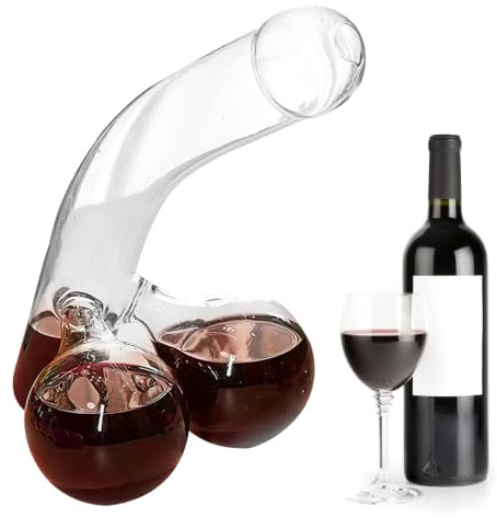 DAWRIS Funny Decanter Set, Unique Glass Container for Scotch Whisky & Wine, 550 ml Carafe, Funny Gift