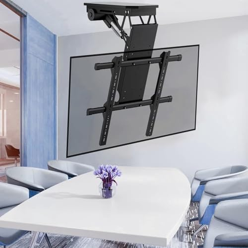 QICBYING Supporto TV Motorizzato da Soffitto - Supporto TV/Monitor Ribaltabile da 0 A 85°, Sollevatore TV Elettrico Telescopico, Adatto A Supporti TV Motorizzati da 50 A 90 Pollici