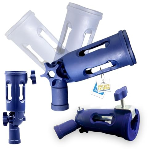 Universal Paint Brush Holder Extender with Adjustable Angle Compatible with Extension Handle Pole Also fits Rollers, Brush and Scrapers - For High Walls, Ceilings, Staircase & Tight Spaces