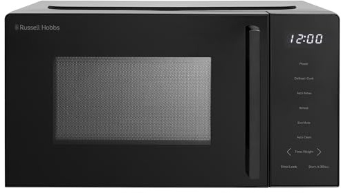 Russell Hobbs Touch Control Digital Microwave 20L 800W in Black with 5 Power Levels, 8 Auto-Cook Menus, Defrost & Reheat Function, Glass Door & Control Panel, Child Lock, RHMT2006B