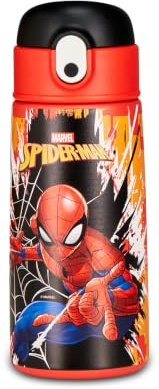 Seven Borraccia Kid Spiderman, Blu, 460 ml, Acciaio Inox, BPA free, Ermetica, Caldo 12h/freddo 24 h, A prova di perdite, Riutilizzabile, Scuola, Sport, Viaggio, Bambino, Idea regalo