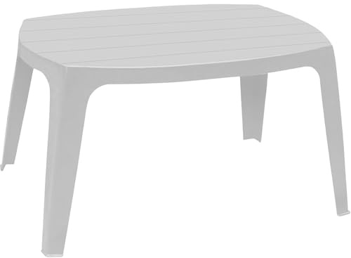 Stapelbarer ovaler Tisch, Made in Italy, 49x76x43 cm, weiße Farbe