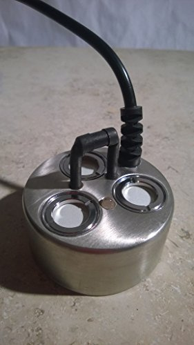 Troesters Brunnenwelt Ultraschall Nebler (24V, 24 Watt, 8m Kabellänge), Mist Maker für Ihren Brunnen und Gartenteich (3-Fach Nebler inkl. Outdoor Trafo, Ohne Licht)