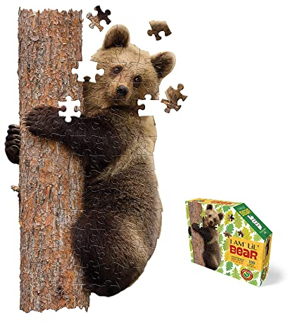 Madd Capp 884003 Shape Puzzle Junior Bär, Konturpuzzle 100 Teile, für Kinder und Erwachsene