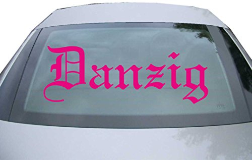 Indigos UG Aufkleber Heckscheibe & Motorklappe - pink - 600x210 mm - Stadt Danzig - selbstklebender Sticker für Auto, Fenster, Bus oder LKW