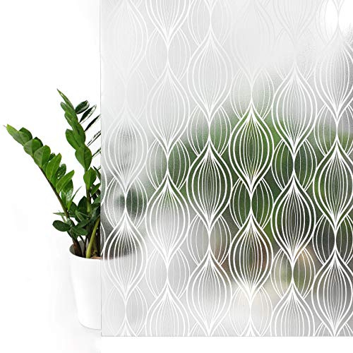 Fensterfolie statisch 90x150 cm | Sichtschutzfolie Fenster Milchglasfolie statisch haftend | Folie Fenster für Bad und Büro - Tageslicht genießen, Sichtschutz erhalten | Charis Windfänger