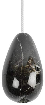 Himalayan Marble Pear Drop Light Pull - Black Marble