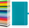 Notes London Eco A5 Notizbuch mit linierten Seiten, Stiftschlaufe, Band, Datumsmarken und Papiertasche, mittelgroßes Hardcover, Notizbuch, nachhaltig angebautes Papier (Blaugrün)