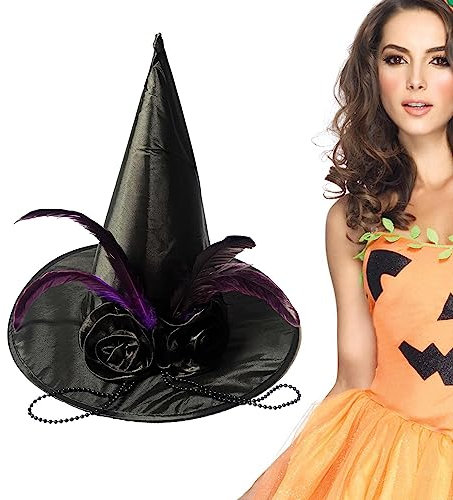 VENTDOUCE Hexenhüte für Frauen - Halloween Hexenhüte Dekor für Par | Zaubererkostüm für Erwachsene, Vampirzubehör für Karneval, Cosplay, Mottopartys