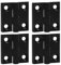 KtbeYTi 4 Piezas Espesar Negro Bisagras 40 x 40 mm silenciosa Bisagra de Cojinete Aleación de Zinc para Puertas Fijas de Habitaciones