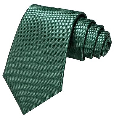 JEMYGINS Cravate pour Hommes à motif à Carreaux et Design Unicolore pour Occasions Formelles,vert foncé