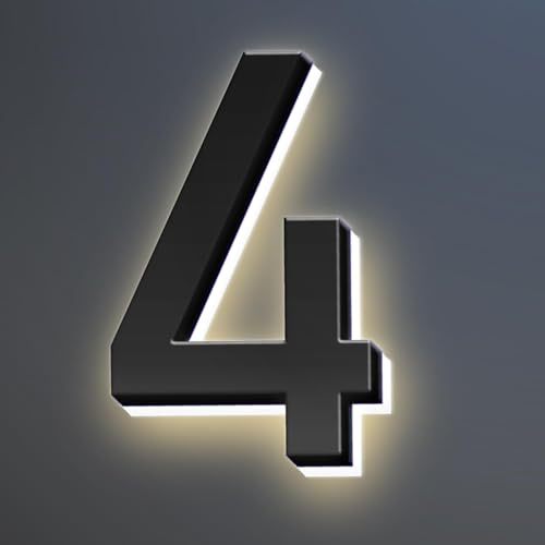 Hausnummern, Hinterleuchtete LED-Adressnummern, Moderne Beleuchtete Hausnummern, Beleuchtete Hausnummern Für Draußen.,4