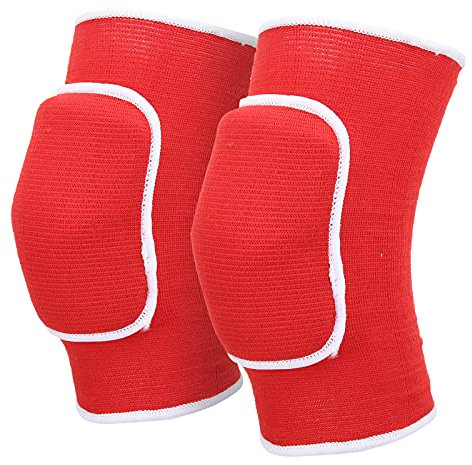 BORDSTRACT Ginocchiere da Pallavolo, 1 Paio di Ginocchiere in Spugna Addensata per Ballerini, Ginocchiere Morbide E Traspiranti, Protezioni per Ginocchia in Tessuto Elastico Yoga Calcio Corsa(Rosso)