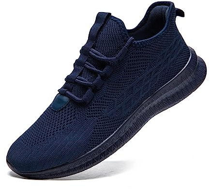 EGMPDA Schuhe Herren Sneaker Laufschuhe Turnschuhe Sportschuhe Herren Laufschuhe Outdoor Fitness Gym Schuhe Herren Sneaker EU Dunkelblau 42