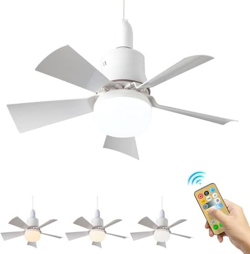 ZOYDP Ceiling Fans with Lights and Remote Control, 30w Ceiling Fan Light, E27 Base Screw, 3 Colors 3000K-6000K Dimmable, 3 Speeds, Timing, Memory Function, Fan Lights Ceiling for Bedroom, Living Room
