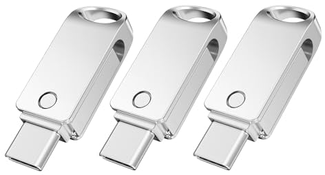 JOIOT 3 Stück USB Stick 32GB USB C Stick 2.0 Mini USB Sticks USB Flash Drive 2-in-1 Speicherstick OTG USB-Stick Metall Wasserdichtes USB Flash Laufwerk für Mac IOS iPhone Android Linux Windows Silber