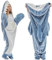 TZPAUG Hai Decke Erwachsene, Superweicher Sofa Kuscheldecke Hai Decke Schlafsack, Hai Deckenkapuzenpullover, Hai Schlafsack Tragbare Decke für Erwachsene und Kinder 190CM