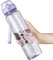 OLDLEY 1L Sports Water Bottle with Straw, Tritan 1 Litre Motivational Drink Bottle, BPA Free Leakproof Transparent Water Bottle with Time Marker for Cycling, School, Gym, Outdoor (Purple)