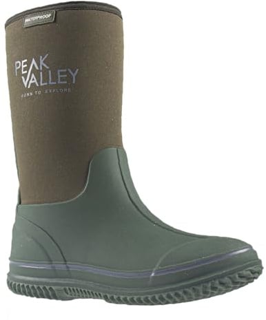 MENS NEOPRENE WATERPROOF WELLINGTON BOOTS WELLIES INSULATED RUBBER GARDEN MUCK WALKING FESTIVAL HUNTING RAIN THERMAL SNOW OUTDOOR (GREEN, UK Footwear Size System, Adult, Men, Numeric, Medium, 9)
