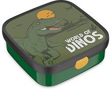 Mepal - Fiambrera Bento Grande Campus - Bento Box para Niños - Incluye 2 cajas Bento extraíbles y Tenedor - Las Cajas Bento son aptas para Microondas - 2x 200 + 1250 ml - Dino