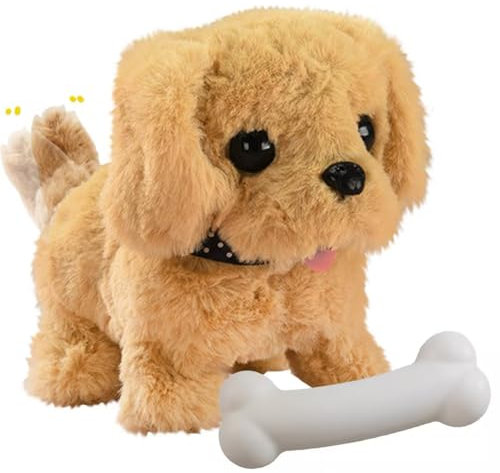 YOUYIKE Hund Spielzeug Kinder, Plüschtier Spielzeug Hund der Läuft und Bellt, Ostergeschenke Interaktives Plüschtier mit Gehen, Bellen, Schwanzwedeln fur Kinder Spielzeug