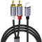 KUKUPOW Cavi rca Audio Alta Qualità, Cavo RCA per Phone, Cavo Aux, Cavo Audio RAC, Adattatore per Phone 13, 13 Pro, 13 PRO MAx, 13 Mini, 12, 12 PRoMax, 12 Mini, 11 XS, X, 8, 7