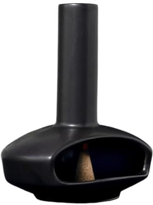 Soporte de cono de incienso, quemador de incienso de cerámica con diseño de chimenea, recogedor de cenizas para incienso, adorno de escritorio para el hogar, quemador de incienso estilo chimenea,