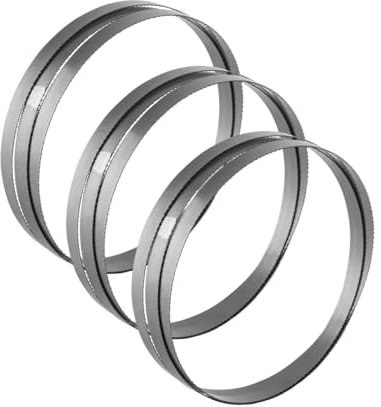 Lot de 3 lames de scie à ruban, M42 HSS bi-métal, avoyées et affûtées, pour métal, acier, aluminium, précises et durables, différentes dimensions (14 dents par pouce, 733 x 13 x 0,60 mm)
