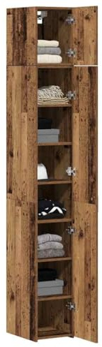 vidaXL Storage Cabinet with Shelves Old Wood 30 x 42.5 x 225 cm