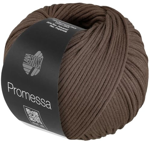 LANA GROSSA Promessa | Weich gefülltes Schlauchgarn aus Bio-Baumwolle und Polyamid | Handstrickgarn aus 70% Bio-Baumwolle & 30% Polyamid | 50g Wolle zum Stricken & Häkeln | 125m Garn FB 41
