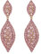 EVER FAITH Damen österreichischen Kristall Hochzeit Braut Charme 2 Blatt Drop baumeln Ohrringe Rosa