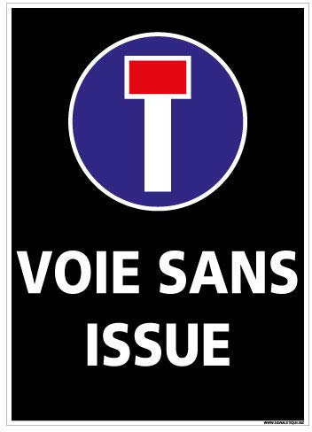 Panneau Voie sans Issue - Dimensions 210x300 mm - Aluminium 2 mm - Protection Anti-UV