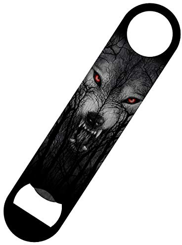 Spiral Forest Wolf Bar Blade Bottle Opener Black 18x4cm