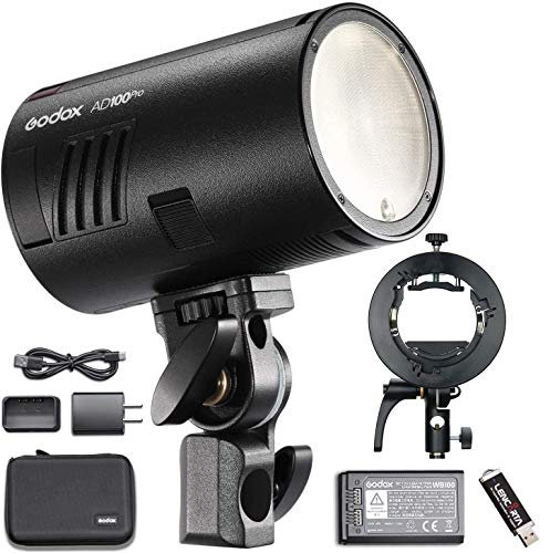 GODOX AD100 Pro Portable Flash Head With S2 Bowens Bracket, 100Ws TTL HSS Magnetic Fit Lightweight Portable Compact Off-Camera Strobe Modelling Light Wireless Li-ion Battery AD100Pro Studio Photo