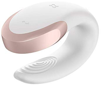 Satisfyer Double Love App Paar-Vibrator mit Fernbedienung | Sex Toy in weiß | Luxus Paarvibrator mit Fernbedienung | Sex Spielzeug für Frauen | Erotik | Unendlich Vibrationsprogramme | Mit App-Steuerung