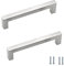 ANSIEDIO 2 Pack Cabinet Handles Stainless Steel Cupboard Handles Silver Kitchen Door Handles Furniture Drawer Knobs (Hole Center 128mm)
